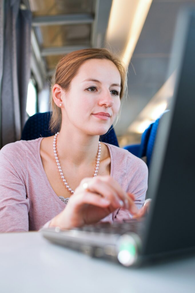 Woman using her laptop