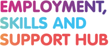The BwD Council logo with the words Employment, Skills and Support Hub